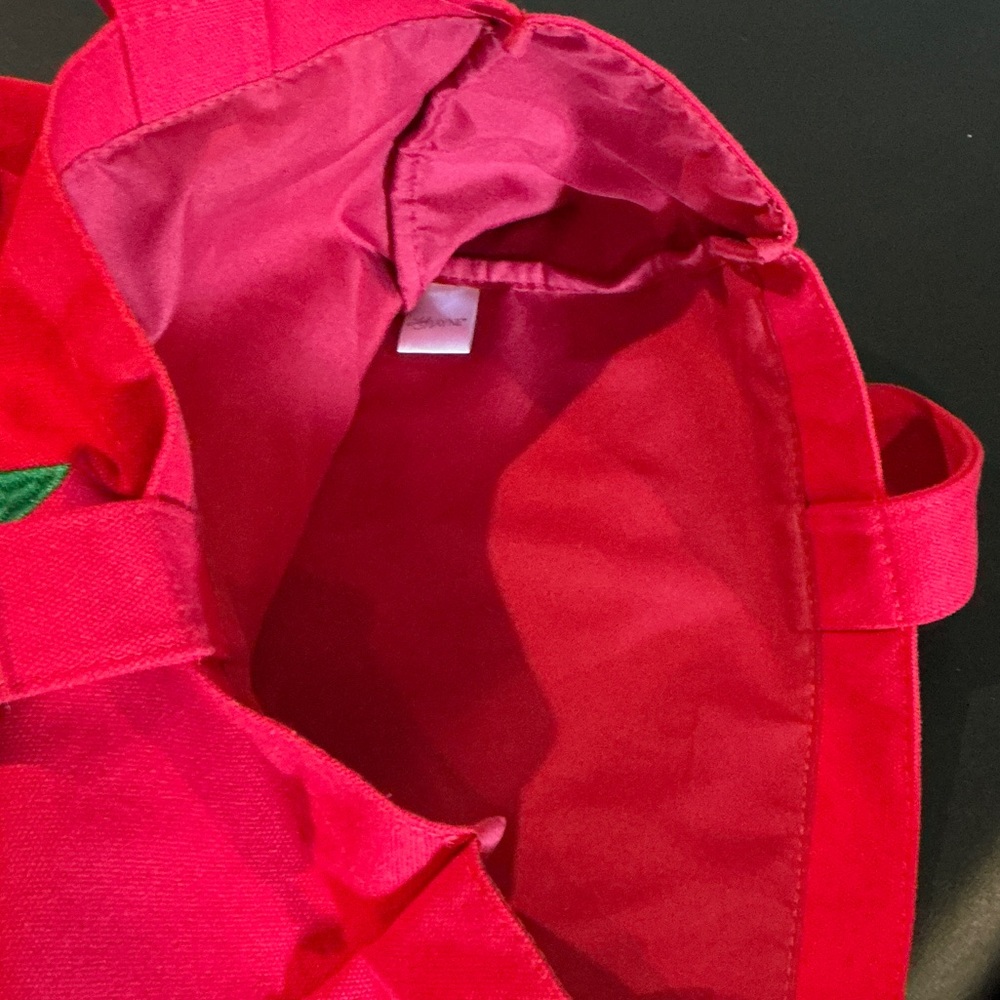 Vibrant Red Apple Lined Tote Bag - Picture 5 of 7